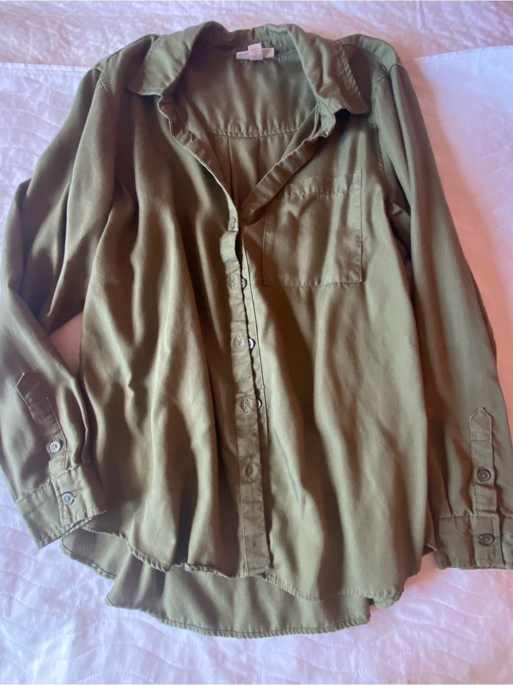 Knox Rose Olive Green Button Front Shirt